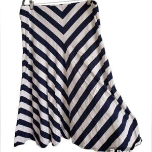 100% COTTON Striped A-line Skirt XL